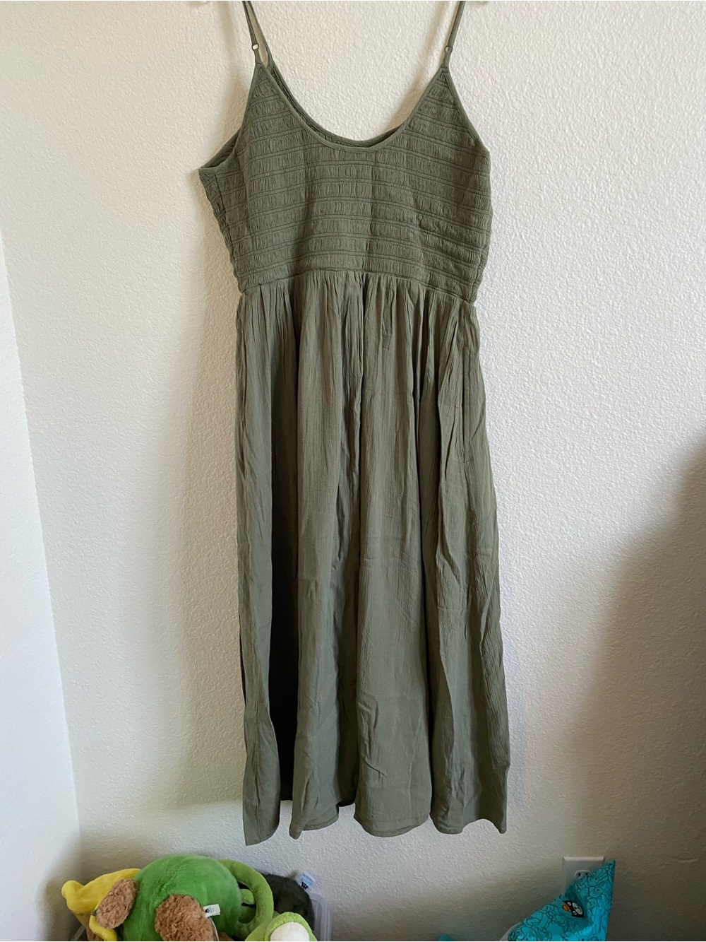 Aerie At The Barre Midi Dress Olive Fun - Picture 8 of 8